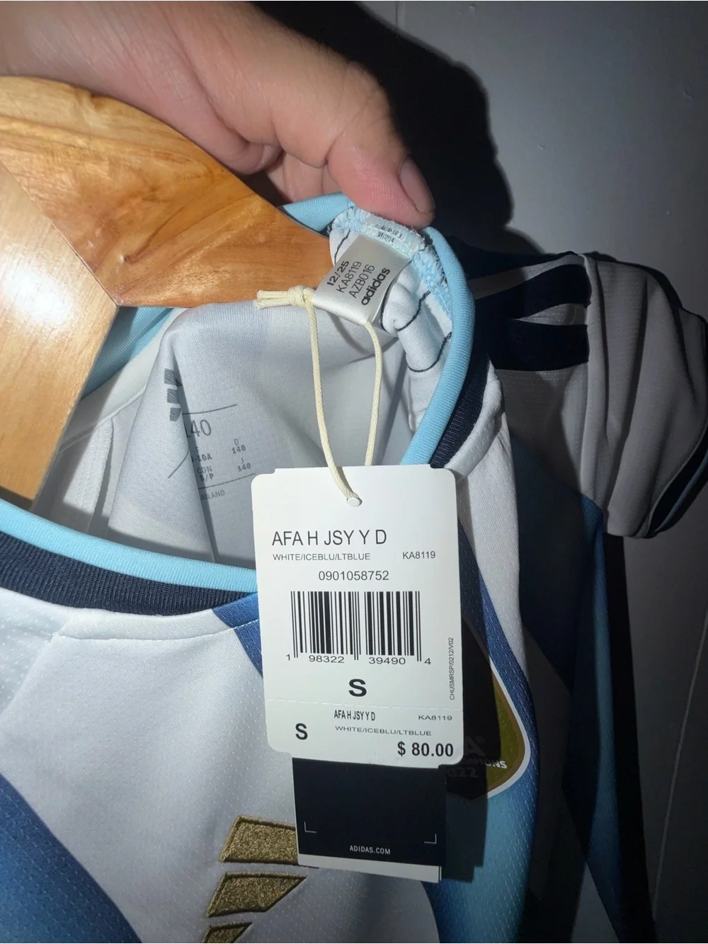 Kids Argentina home jersey Size S (9-10Y)